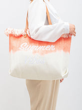 Two-Tone Embroidered Tote Bag